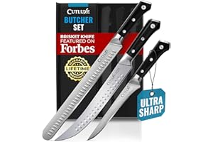 Cutluxe Butcher Knife Set – BBQ Brisket, Breaking & Boning Knife – Slicing Carving Knife Set for Meat Cutting, Ultra Sharp Ge