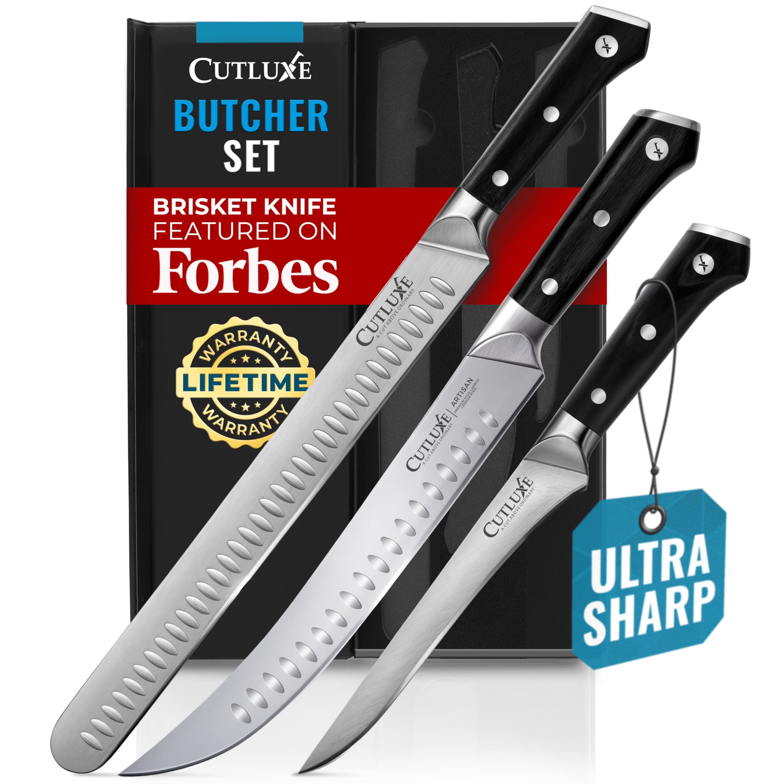 Photo 1 of 1 pc only******Cutluxe Butcher Knife Set – BBQ Brisket, Breaking & Boning Knife – Slicing Carving Knife Set for Meat Cutting, Ultra Sharp German Steel, Full Tang, Ergonomic Handles, Grilling Gifts for Men