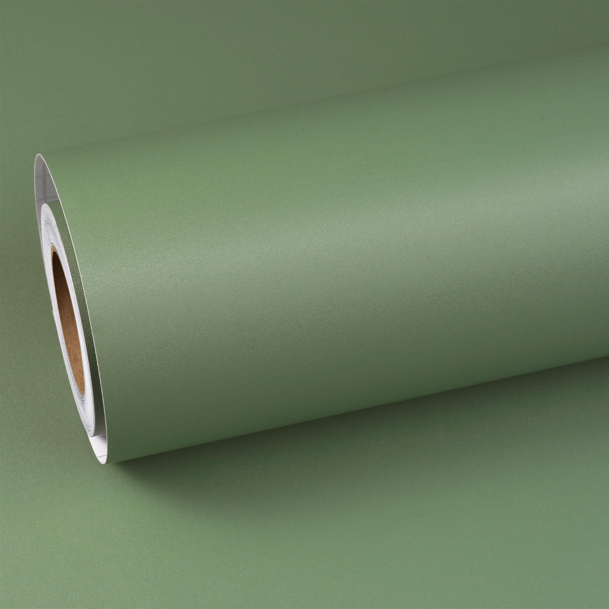 ReWallpaper Sage Green Wallpaper Plain 40cm×7m Vinyl Wrap for Kitchen Cupboards Matt Wall Paper Roll Bedroom for Boys Teenager Removable Wallpaper Peel and Stick Bathroom Waterproof