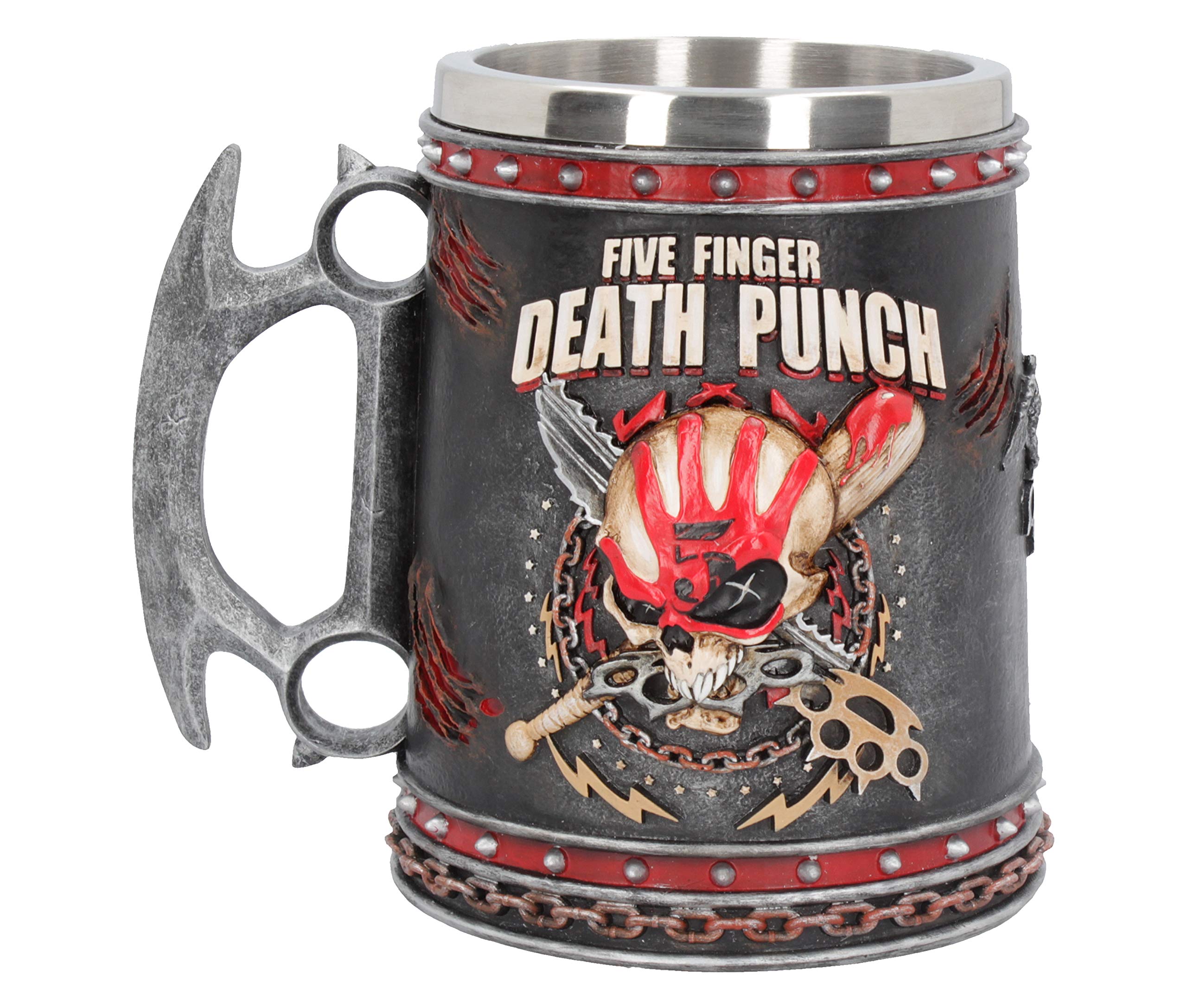 Nemesis Now B4654N9 Five Finger Death Punch Tankard 15cm, Resin w/Stainless Steel Insert, Black — image 1
