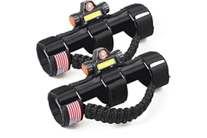 RERPRO Roll Bar Grab Handles with Dome Light for 1945-2025 Jeep Wrangler CJ YJ TJ JK JL Gladiator JT UTV Polaris RZR 2.0”-4.0” Roll Cage Paracord Grip Handle with Light Bar 2 Pack Black