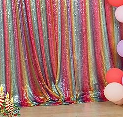 DUOBAO Sequin Backdrop Curtain 4FTx8FT Photography