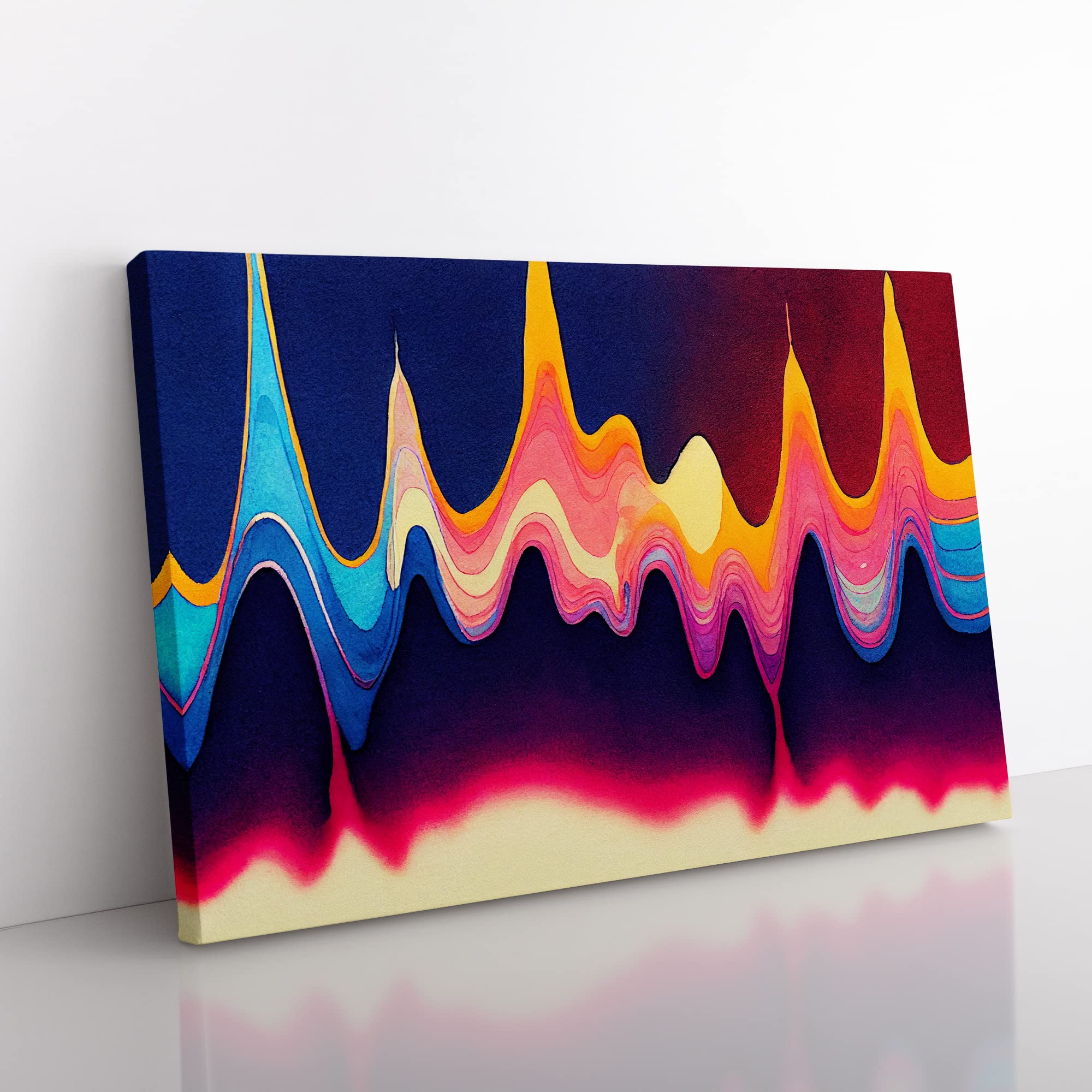 Audio Soundwave Art Vol.3 Abstract Canvas Wall Art Print Ready to Hang, Framed Picture for Living Room Bedroom Home Office Décor, 50x35 cm (20x14 Inch)