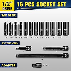 BLACKROBOT 1/2" Drive Impact Socket Set Glossy