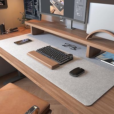 DAWNTREES Felt Desk Pad 90x40cm Non Slip Keyboard Mouse Laptop Protector