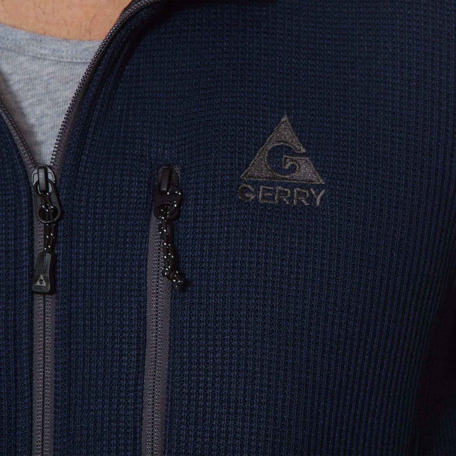 gerry men's heavy knit full zip fleece lined jacket