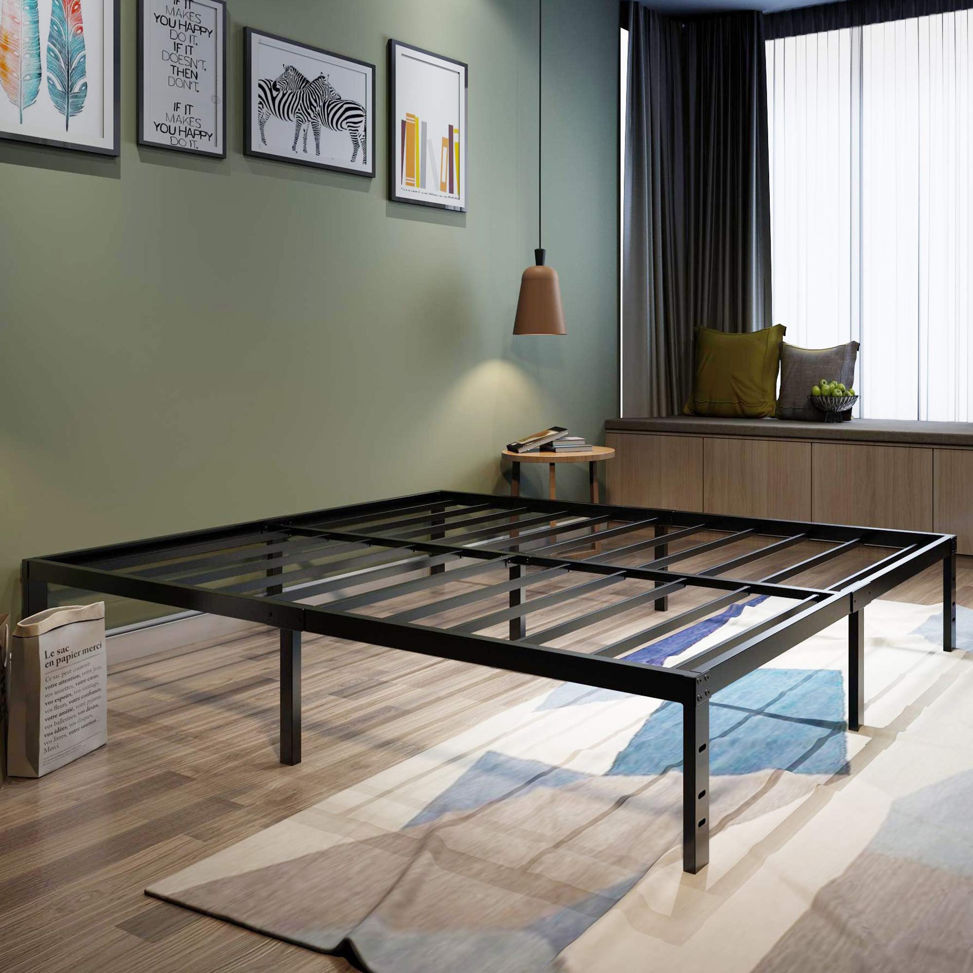 (similar)45MinST 18 Inch Platform Bed Frame/Easy Assembly Mattress Foundation / 3000lbs Heavy Duty Steel Slat/Noise Free/No Box Spring Needed,Full