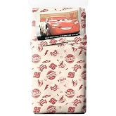Jay Franco Kids Sheet Set with Fitted, Flat Sheets &amp; Pillow Cover - Ultra-Soft Bedding with Pillowcase for Room Decor, Multi - Cars, 3 Piece Twin