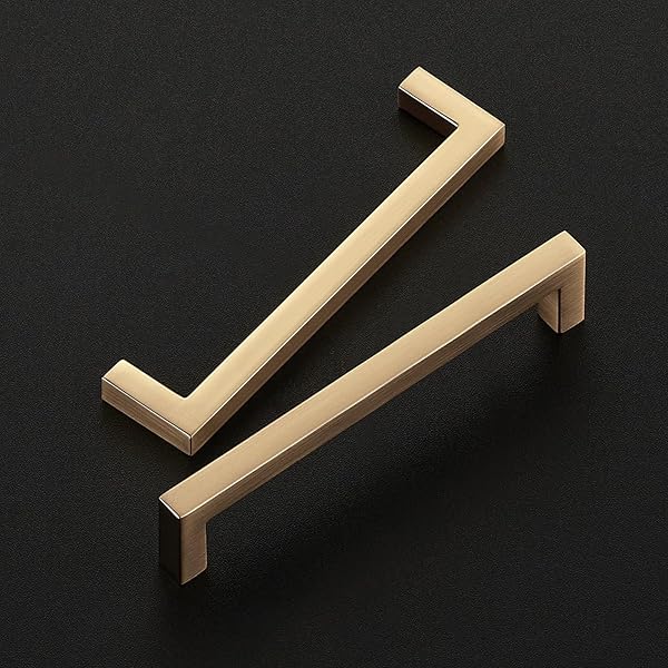RAVINTE CABINET HANDLES SOLID SLIM CHAMPAGNE BRONZE 20 PACK 4 INCH HOLE CENTER SQUARE BAR DRAWER HANDLES KITCHEN CABINET PULLS DRAWER KITCHEN CABINET HARDWARE