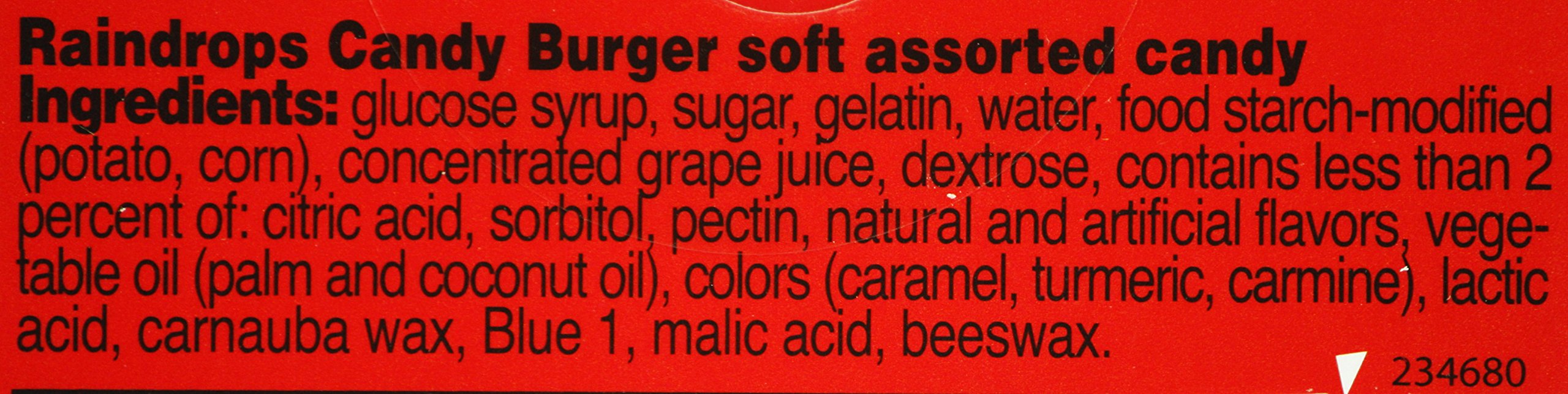 Raindrops Gummy Candy Hamburger with 22 Gummy Candies Yummy Gummy Food Looks Just Like a