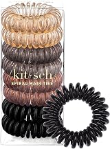 Kitsch Spiral Hair Ties Brunette 8pc No Damage Creaseless Coil Ponytail Holders