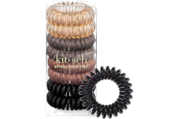 Kitsch Spiral Hair Ties for Women – Coiled Plastic Hair Ties No Damage, Ponytail Holders for Thick and Thin Hair – Creaseless