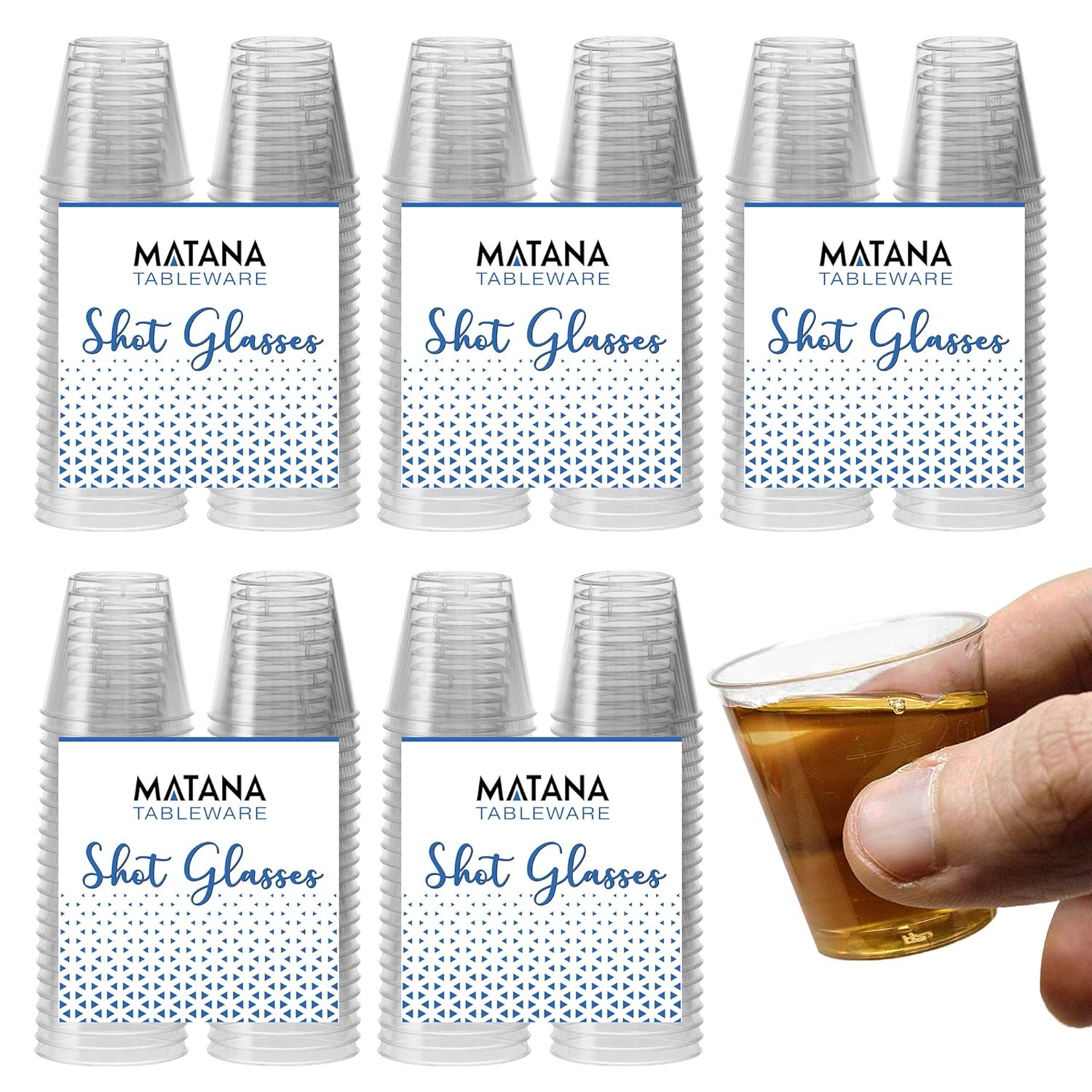 300 Crystal Clear Disposable Hard Plastic Shot Glasses (30ml) Heavy
