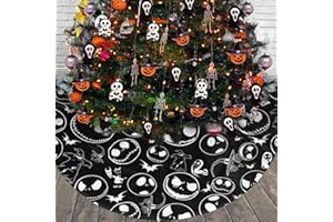 Fixbetter Halloween Tree Skirt 36 Inches, Ghost Face Halloween Tree Skirt for Halloween Decoration Indoor, Halloween Decorations for Halloween Tree,Halloween Tree Mat for Holiday Party Decoration