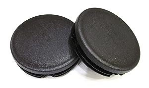 2pcs Pack: 3 1/2 Inch Round Black Plastic End Cap (for Hole Size from 3 3/16 to 3 3/8, Including 3 1/4 inches), Cover for Steel Fence Post, Furniture Finishing Plug