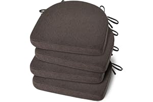 Shinnwa Chair Cushions for Dining Chairs Set of 4 Indoor Seat Cushions for Kitchen Chairs with Ties U Shaped Non Slip Seat Pa