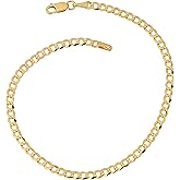Kooljewelry 10k Yellow Gold 3 mm High Polish Curb Link Bracelet (7 or 8 inch)