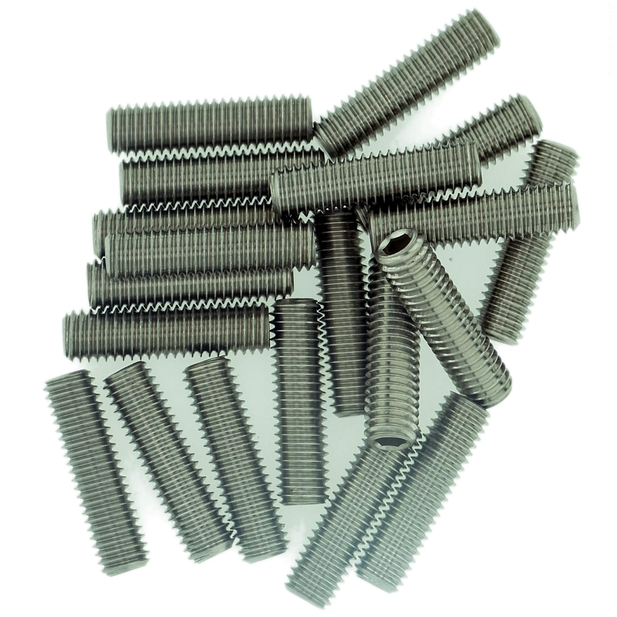 M10 (10mm x 10mm) Hex Socket Grub Screw (Flat Point) - Stainless Steel (A2) (Pack of 20)