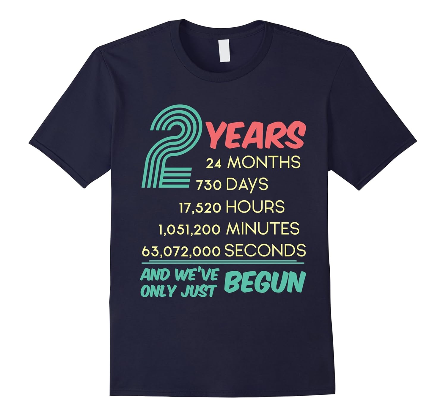 2nd Year Anniversary T-Shirt Gift for Her or Him Tee-ANZ