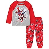Marvel Spidey & His Amazing Friends Boys 2 Piece Long Sleeve Shirt and French Terry Pants Set for Toddlers