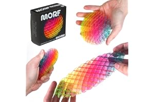 Morf Worm 3D Sensory Fidget Toys for Kids, Teens & Adults, Rainbow, Small | Quiet fidget toy for classroom, office & travel. Sensory toy for focus, stress & anxiety. Squish, stretch & bend!