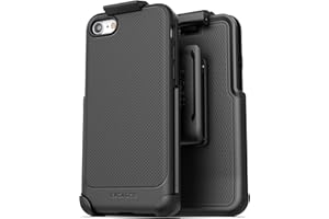 Encased iPhone SE Belt Clip Case (2020/2022 3rd Gen) Slim Grip Cover (Thin Armor) with Holster (Black)
