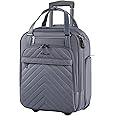 VANKEAN Carry On Underseat 16-inch Multi-functional Underseater Lightweight Overnight Suitcase with Wheels, Roller Case for Men Women Travel Business, Dark Grey