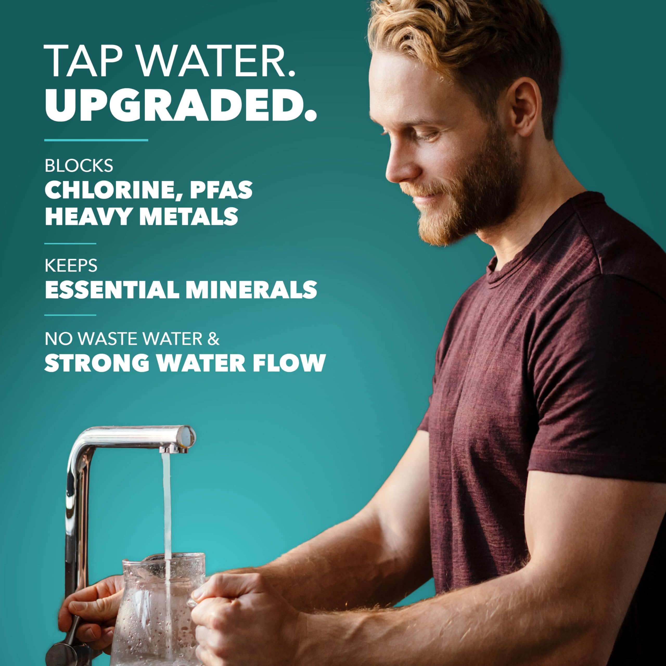 Under Sink Water Filter for Sink Faucet by CuZn, 5 Year Filtration Life, Reduces PFAs, PFOS, Lead, Chlorine, Improves Taste of Tap Water with NSF/ANSI 42 & 372 Certified High Performance