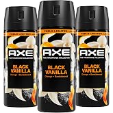 AXE Fine Fragrance Collection Body Spray Black Vanilla 3 Count 2.9 oz | Aluminum Free 72 Hour Freshness