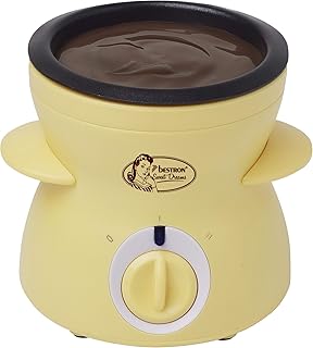 Bestron Schokoladen-Fondue im Retro Design, Sweet Dreams, 25 Watt, Gelb
