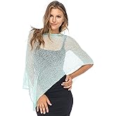 Back From Bali Womens Sheer Poncho Shrug Bolero, Lightweight Summer Shrug Pullover Sweater