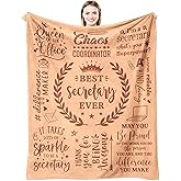 Secretary Gifts for Christmas, Administrative Professional Day Gifts for Secretary, Secretary Appreciation Gift for Women, Best Secretaries Day Gift Ideas, Secretary Xmas Gifts Throw Blanket 60" x 50"