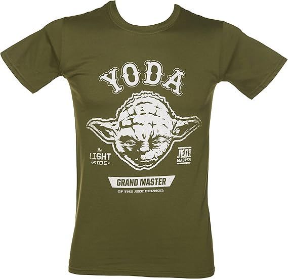 Amazon メンズ カーキ依田グランド マスター スターウォーズ T シャツ Tシャツ カットソー 通販