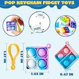 JOYIN 30 Pcs Square Pop Fidget Keychains 3.8 cm silicone stress relief view 2