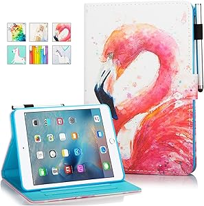 iPad 9.7 Case 2018 iPad 6th Generation Case 2017 iPad 5th Generation Case DTangLsm Slim PU Leather iPad Air 2 Case Multi-Angles Folding Protective Cover Shell w/Auto Wake/Sleep Pencil Holder,Flamingo