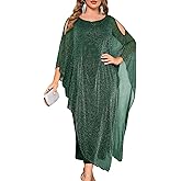 ZOMVA Plus Size Elegant Formal Dress Long Cape Overlay Wedding Guest Formal Cocktail Mother of Bride Outfit