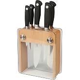 Mercer Culinary M20050 Genesis 6-Piece Wood / Glass Knife Block Set