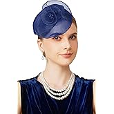 BABEYOND Fascinators Hats for Women - Tea Party Hat Kentucky Fascinator Derby Flower Mesh Pillbox Hat for Bridal Wedding