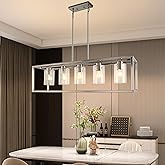Chandeliers for Dining Room, 5 Light Dining Room Light Fixture Modern Metal Industrial Kitchen Lighting Fixtures Ceiling Easy