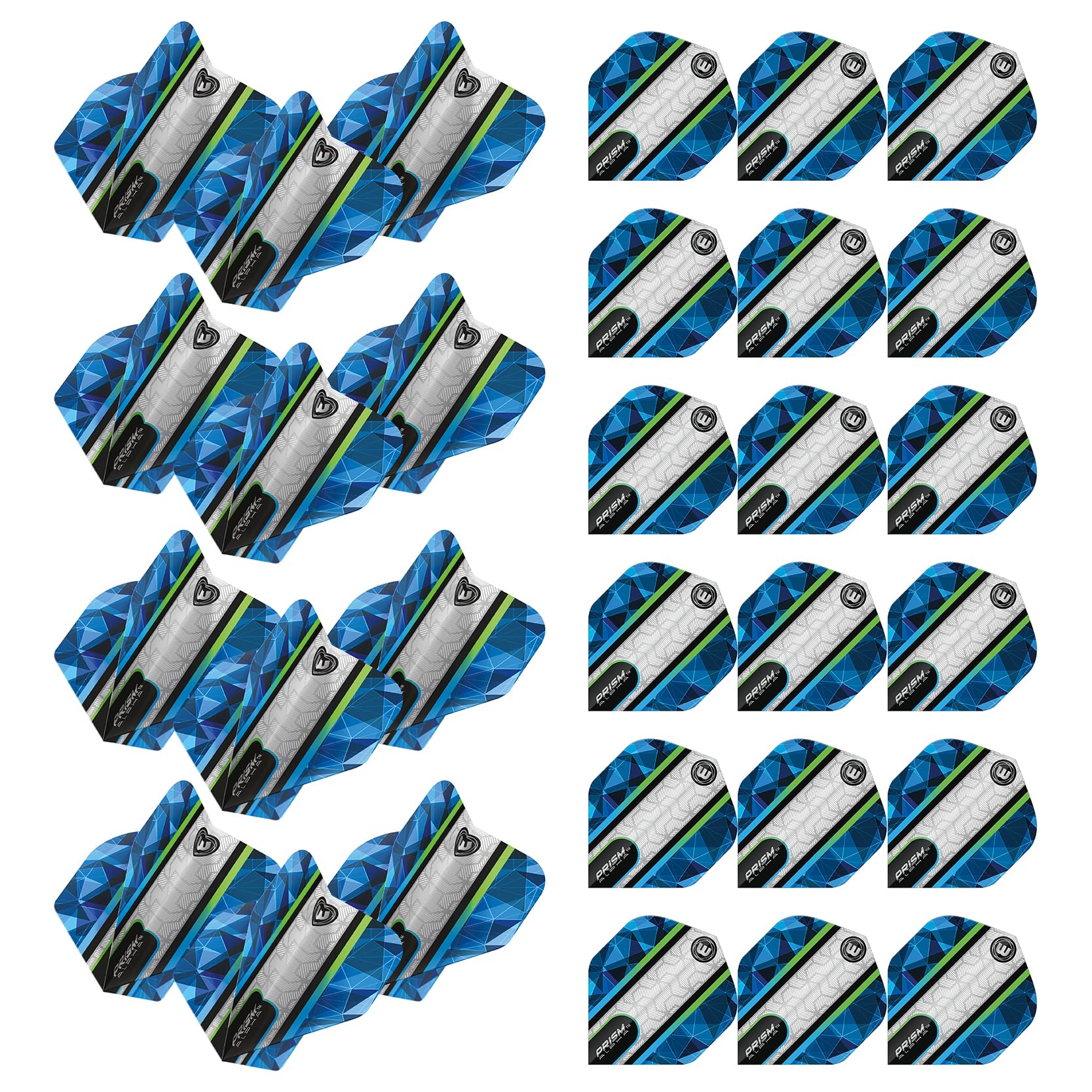 WINMAU Prism Alpha Extra Thick Dart Flights - 10 sets per pack (30 dart flights in total) (Poseidon)