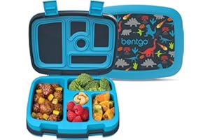 Bentgo Kids Prints Leak-Proof, 5-Compartment Bento-Style Kids Lunch Box - Ideal Portion Sizes for Ages 3 to 7 - BPA-Free, Dis