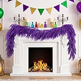 N&T NIETING Mardi Gras Garland Norfolk Pine Garland Real Touch Artificial Christmas Purple Xmas Garland for Mantle, Table Holiday Fireplace Staircase Indoor Outdoor Party Mardi Gras Decorations(9 FT)