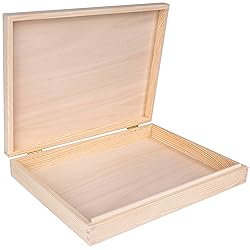 Creative Deco A4 Wooden Storage Box Unpainted Plain