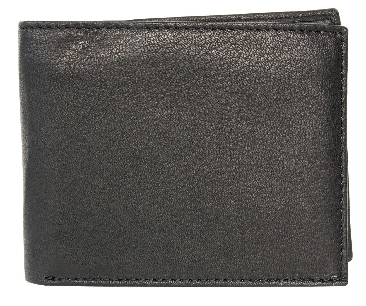 Black genuine leather wallet Designer Italiano without any logos or markings