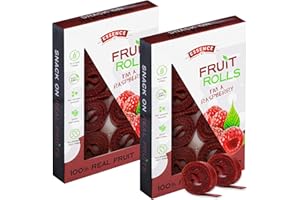 ESSENCE '97 Fruit Roll Ups Healthy Snacks for Kids and Adults Vegan non-GMO no Added Sugar Natural Raspberry Fruit Strips for School and Lunch [16 Count]