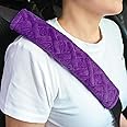 JUSTTOP 2-Pack Universal Car Seat Belt Pads Cover for A More Comfortable Driving, Seat Belt Shoulder Strap Covers Harness Pad for Car Interior Accessories(Purple)