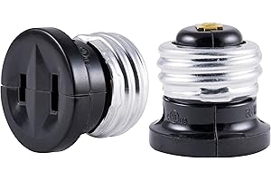 Power Gear Polarized Handy Plug, 2 Pack, Easy to Install, 2-Prong, Convert Light Bulb to Outlet Socket Adapter, UL Listed, Black, 54276