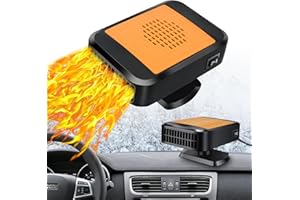 STDKDFW Car Heater,12V 200W Car Heater Defroster 360°Rotation 2 in 1 Heating & Cooling Fan Windshield Demisting Defroster Plug Into Cigarette Lighter for All Cars (orange)