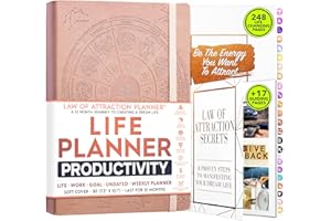 FREEDOM MASTERY Law of Attraction Planner - Deluxe Weekly, Monthly Planner, Journey to Increase Productivity & Happiness - Life Organizer, Gratitude Journal, Agenda, To Do List, Business Planner, Notes, Appointment Book, Undated Planner Start Anytime