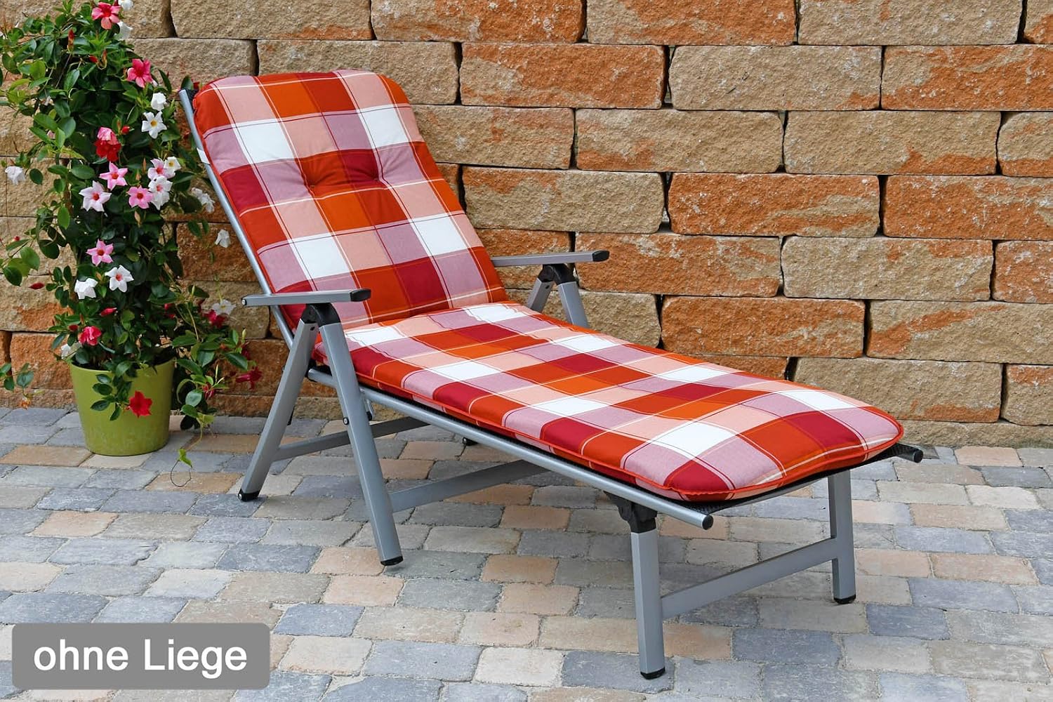 Without Wooden Lounger Sun Garden Tomiro 50077 33 Lounger Cushion 189 X 60 X 6 Cm